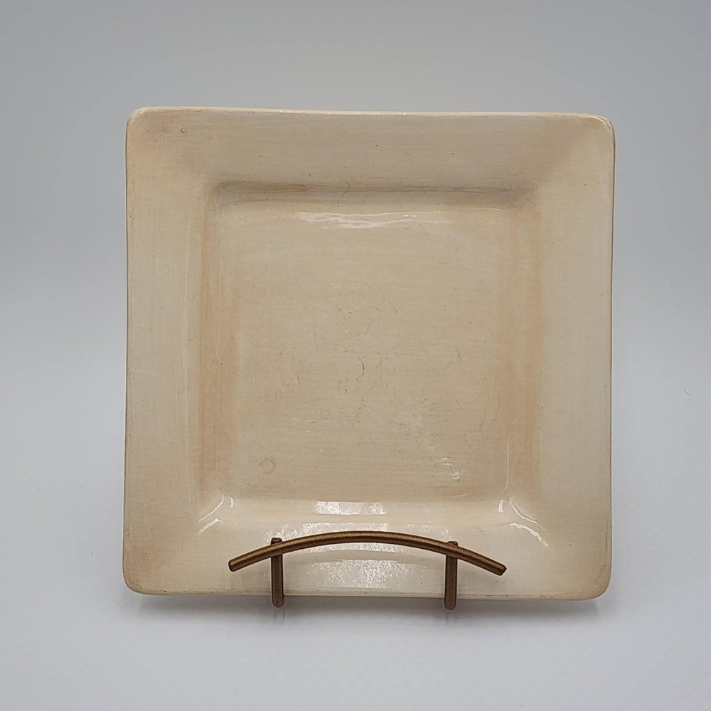 Pier 1 Essential Colours Hand-Painted Earthenware Square Plate 8x8 Cream
